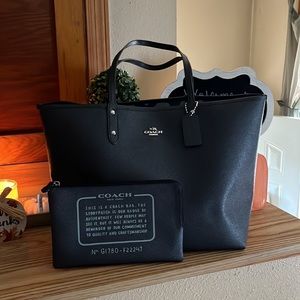 Coach Wild Plaid Blue Leather